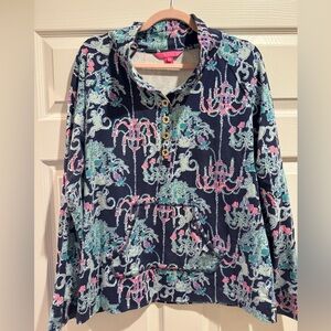 Lilly Pulitzer Captain Popover In Bright Navy Pop Up Monkey Trouble SZ L